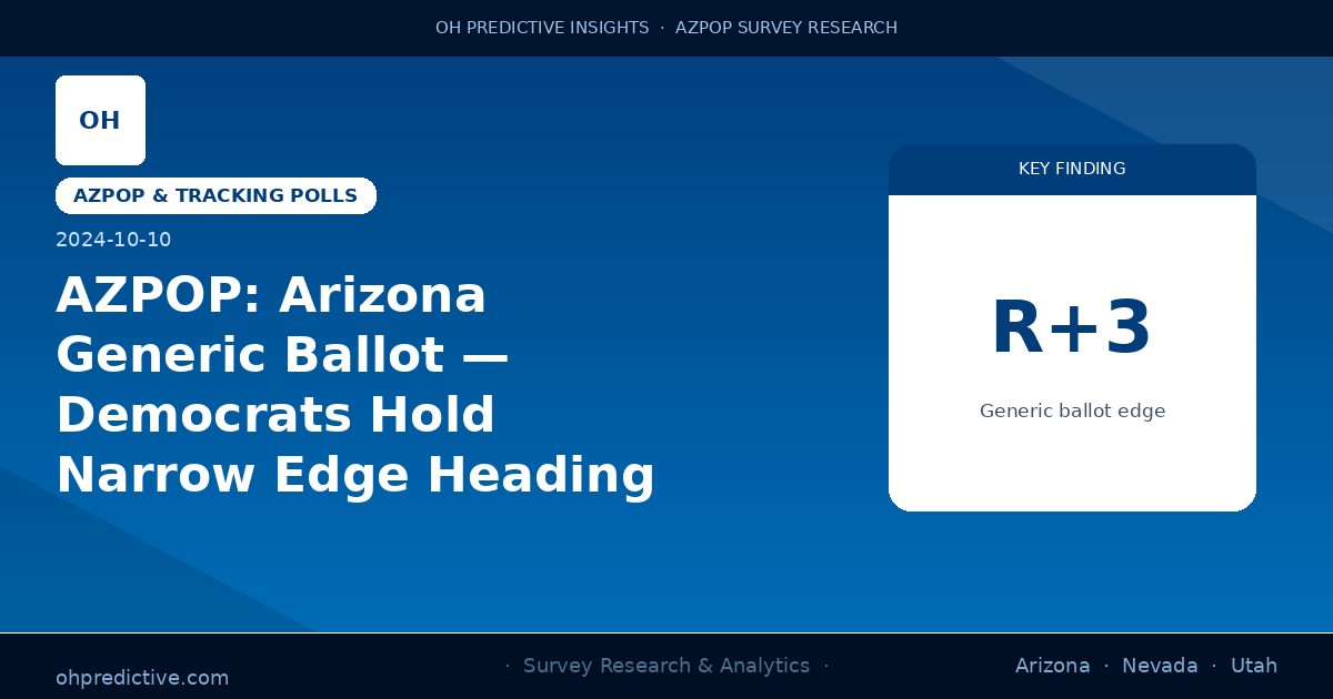 AZPOP: Arizona Generic Ballot — Democrats Hold Narrow Edge Heading Into November