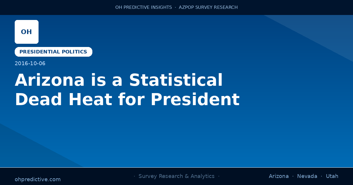 Arizona is a Statistical Dead Heat for President