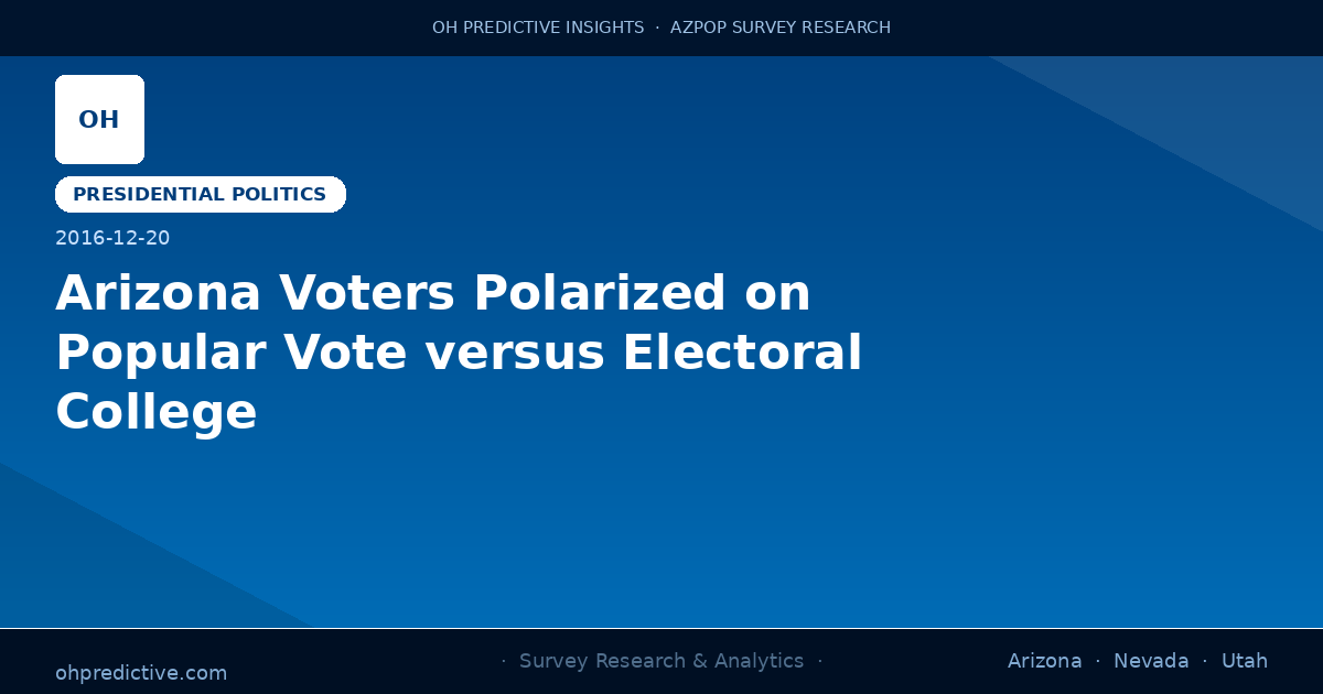 Arizona Voters Polarized on Popular Vote versus Electoral College