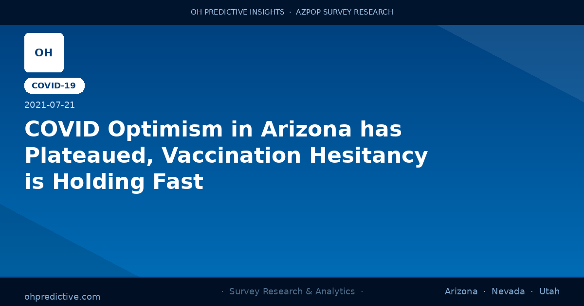 COVID Optimism in Arizona has Plateaued, Vaccination Hesitancy is Holding Fast