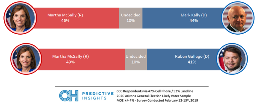 Poll: Arizona Senate 2020 Matchups — McSally Holds Early Lead