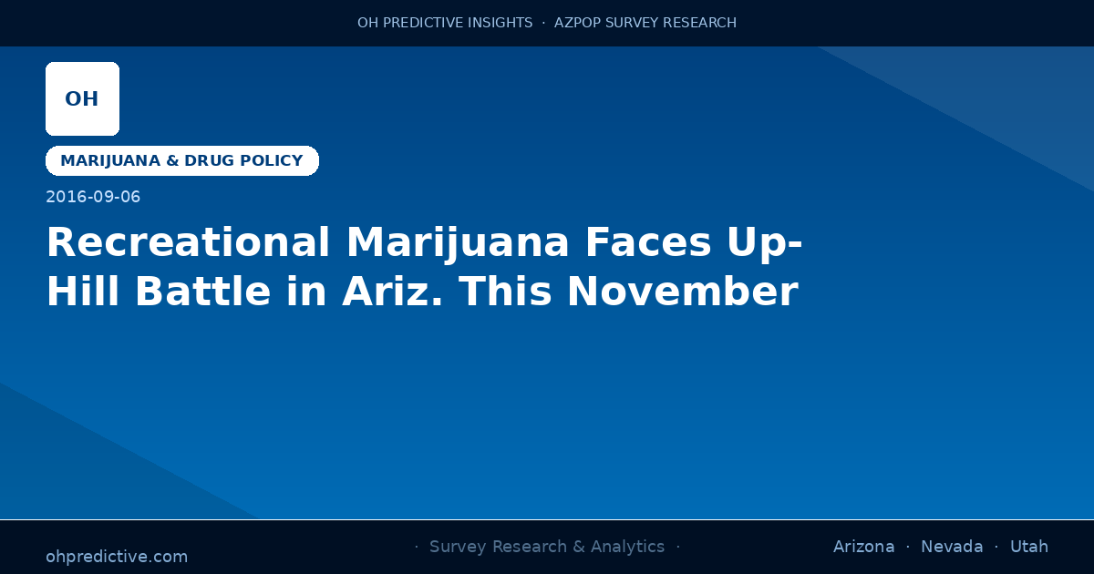 Recreational Marijuana Faces Up-Hill Battle in Ariz. This November