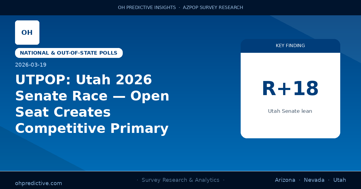 UTPOP: Utah 2026 Senate Race — Open Seat Creates Competitive Primary on Both Sides
